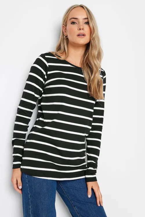 Long Tall Sally 2 Pack Black Stripe Print Long Sleeve T-Shirts - Size 14 Image 2