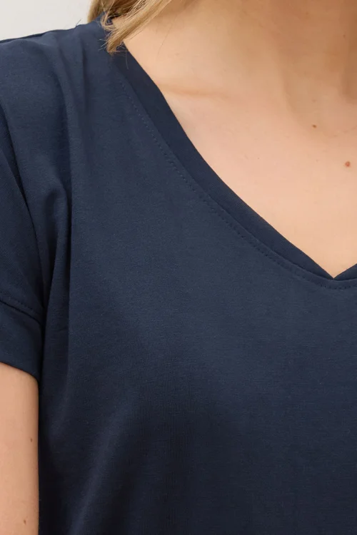 Long Tall Sally Premium Navy Blue V-Neck T-Shirt - Size 20 Clothing Image 4