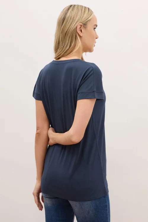 Long Tall Sally Premium Navy Blue V-Neck T-Shirt - Size 20 Clothing Image 3