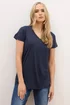Long Tall Sally Premium Navy Blue V-Neck T-Shirt - Size 20 Clothing Image 2