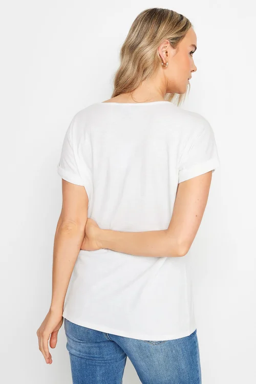 Long Tall Sally Ivory White Cotton Henley T-Shirt - Size 10 Image 3