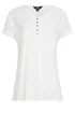 Long Tall Sally Ivory White Cotton Henley T-Shirt - Size 10 Image 5
