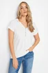 Long Tall Sally Ivory White Cotton Henley T-Shirt - Size 10 Image 1