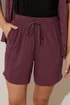 Long Tall Sally Dark Purple Cotton Crinkle Shorts - Size 12 Image 4