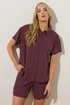 Long Tall Sally Dark Purple Cotton Crinkle Shirt - Size 16 Image 5