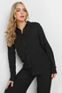 Long Tall Sally Black Linen Oversized Long Sleeve Shirt - Size 14 Image 3