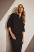 Long Tall Sally Black Linen Oversized Long Sleeve Shirt - Size 14 Image 1