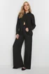 Long Tall Sally Black Linen Oversized Long Sleeve Shirt - Size 14 Image 4
