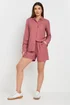 Long Tall Sally Coral Pink Linen Oversized Long Sleeve Shirt - Size 18 Image 3