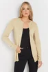 Long Tall Sally Natural Brown Button Down Knit Cardigan - Size 14-16 Image 1