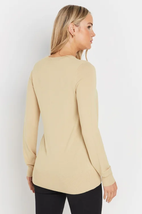 Long Tall Sally Natural Brown Button Down Knit Cardigan - Size 14-16 Image 3