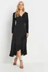 Long Tall Sally Black Long Sleeve Frill Midi Dress - 14 Image 2