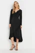 Long Tall Sally Black Long Sleeve Frill Midi Dress - 14 Image 1