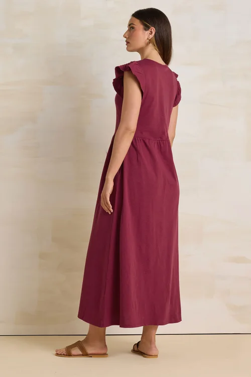 Long Tall Sally Dark Red Frill Sleeve Maxi Dress - 16 Image 4