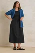 Long Tall Sally Black Jersey & Woven Mix Fabric Midi Dress - 8 Image 2