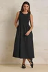Long Tall Sally Black Jersey & Woven Mix Fabric Midi Dress - 8 Image 1