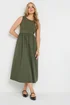 Long Tall Sally Khaki Green Jersey & Woven Mix Fabric Midi Dress - 20 Image 3