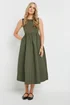 Long Tall Sally Khaki Green Jersey & Woven Mix Fabric Midi Dress - 20 Image 2