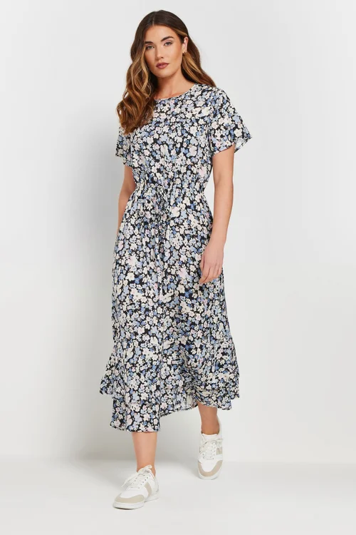 Long Tall Sally Blue Woven Floral Tie Waist Midaxi Dress - 18 Image 3
