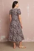 Long Tall Sally Purple Floral Puff Sleeve Midi Dress - 8 Image 3