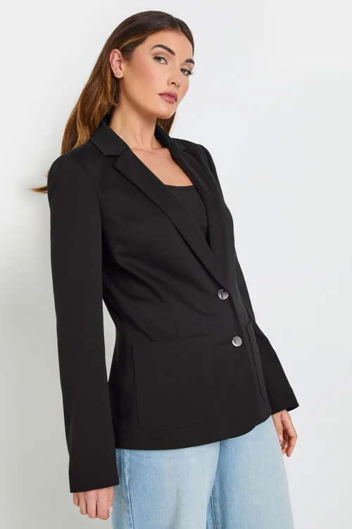 Long Tall Sally Black Tailored Button Blazer - 12 Image 3