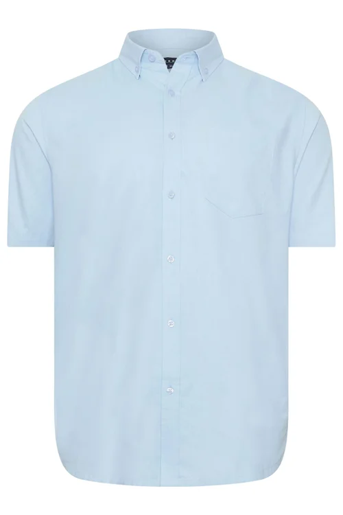 BadRhino Premium Light Blue Short Sleeve Oxford Cotton Shirt - 7/8 XL Image 3