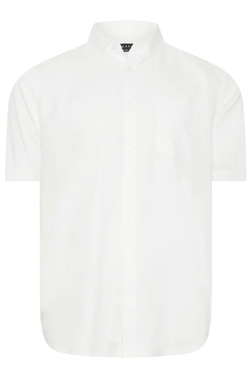 BadRhino Premium White Short Sleeve Oxford Cotton Shirt - Extra Large Image 3