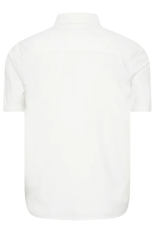 BadRhino Premium White Short Sleeve Oxford Cotton Shirt - Extra Large Image 4
