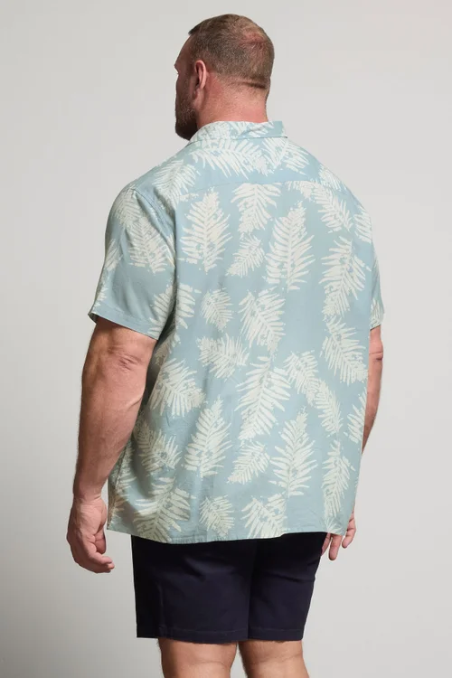 BadRhino Dusky Blue Palm Leaf Linen Shirt - XXL Image 4