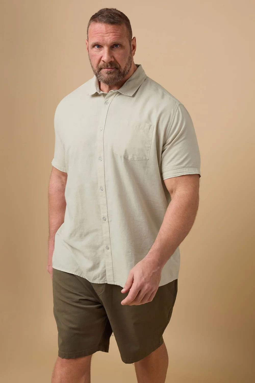 BadRhino Stone Brown Linen Shirt - 3XL Image 2