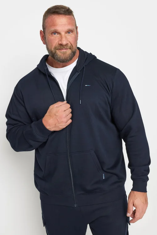BadRhino Navy Blue Zip Through Hoodie - 7/8 XL Image 1
