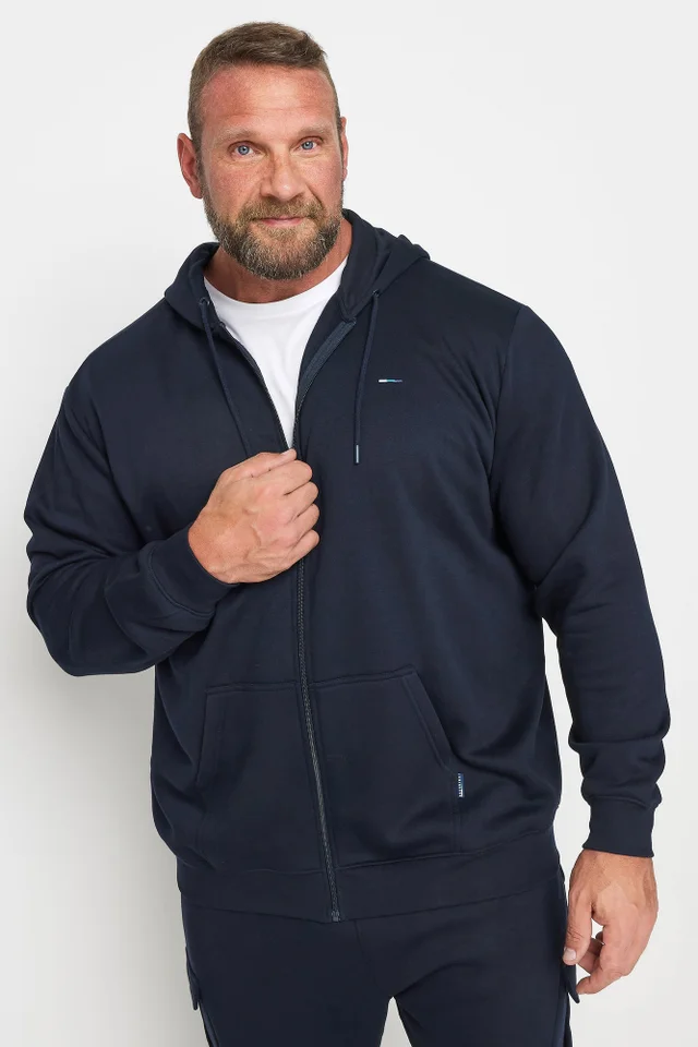 BadRhino Navy Blue Zip Through Hoodie