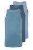 BadRhino 3 Pack Blue Plain Vest Tops - 4XL Image 4