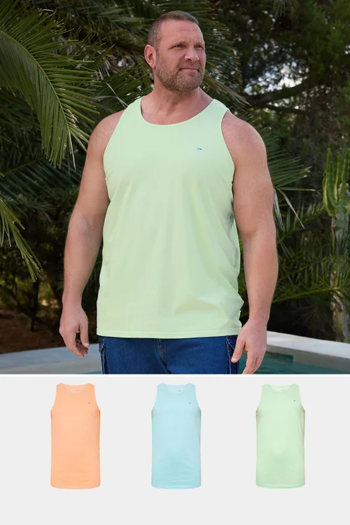 BadRhino 3 Pack Light Blue & Orange Vest Tops - 5/6 XL Image 1