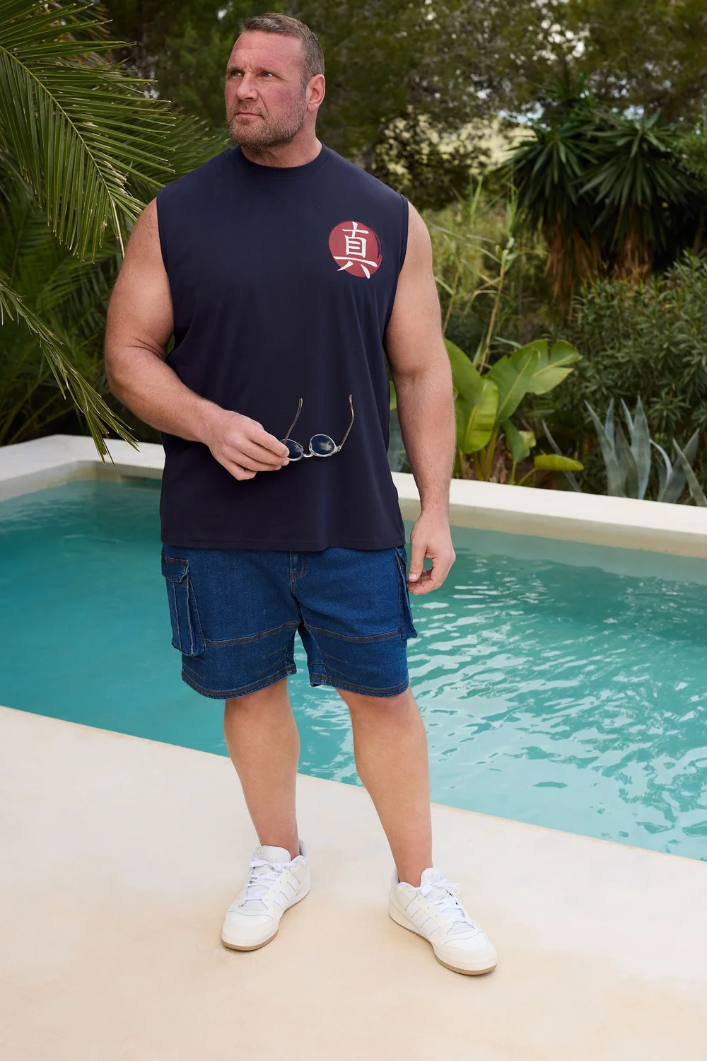 BadRhino Navy Blue Japanese Graphic Print Vest Top - XXL Image 2