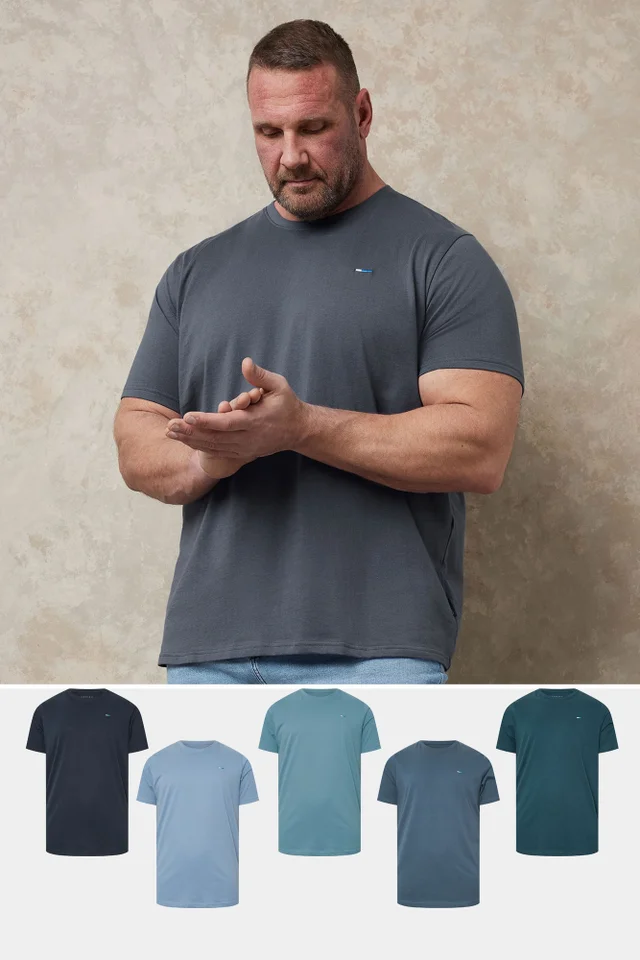 BadRhino 5 Pack Navy Blue & Blue Core T-Shirts