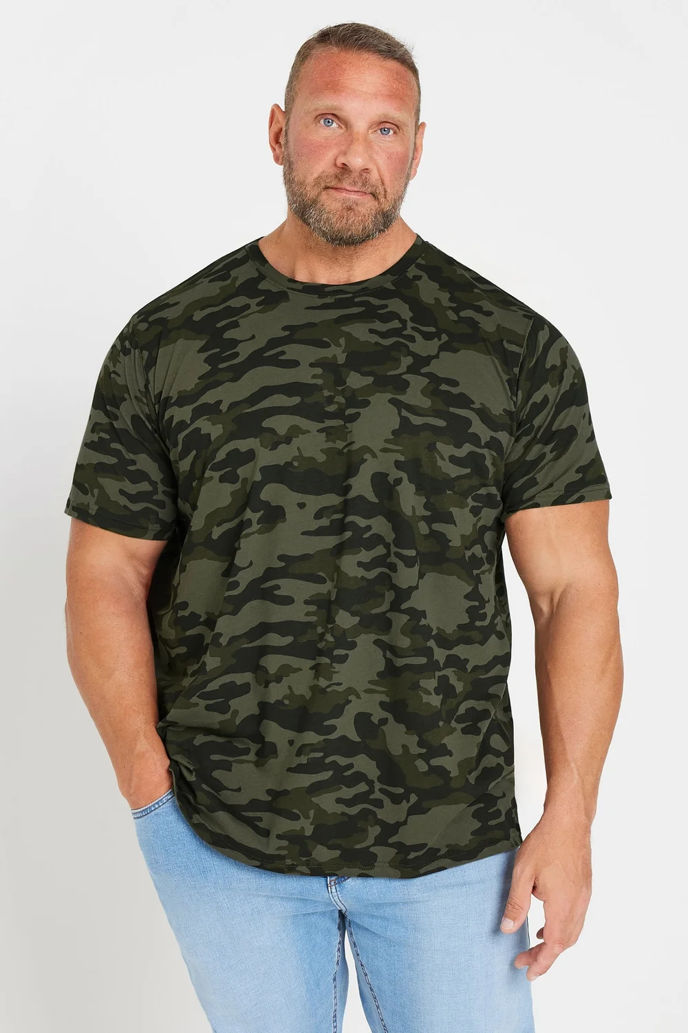 BadRhino Green Camo Print Crew Neck T-Shirt - 7/8 XL Image 2