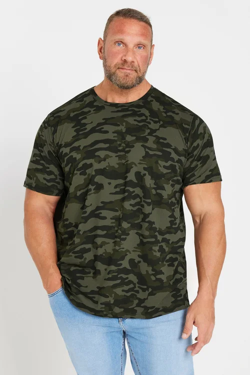 BadRhino Green Camo Print Crew Neck T-Shirt - 7/8 XL Image 2