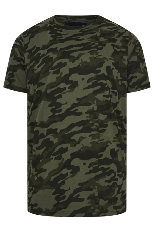 BadRhino Green Camo Print Crew Neck T-Shirt - 7/8 XL Image 4