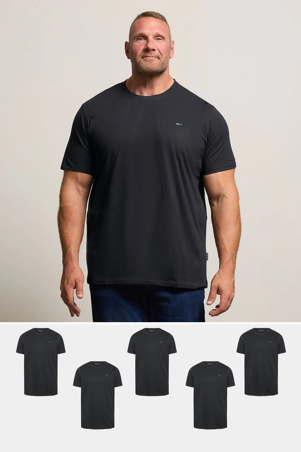 BadRhino 5 Pack Black Core T-Shirts - 3XL Image 1