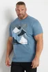 BadRhino Light Blue Abstract Mountain Print T-Shirt - XXL Image 1