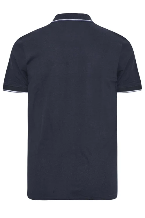 BadRhino Navy Blue Tipped Core Polo Shirt - Medium Image 4