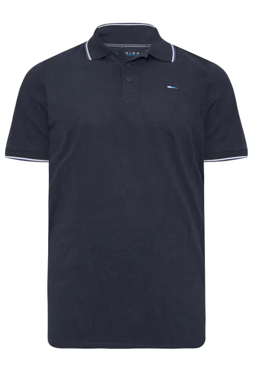 BadRhino Navy Blue Tipped Core Polo Shirt - Medium Image 3