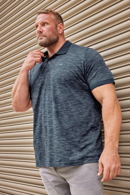 BadRhino Navy Blue Slub Polo Shirt - 5/6 XL Image 2