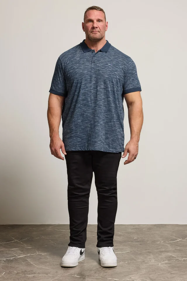 BadRhino Navy Blue Slub Polo Shirt