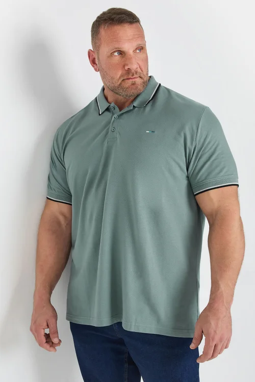 BadRhino Green Tipped Core Polo Shirt - 4XL Image 2