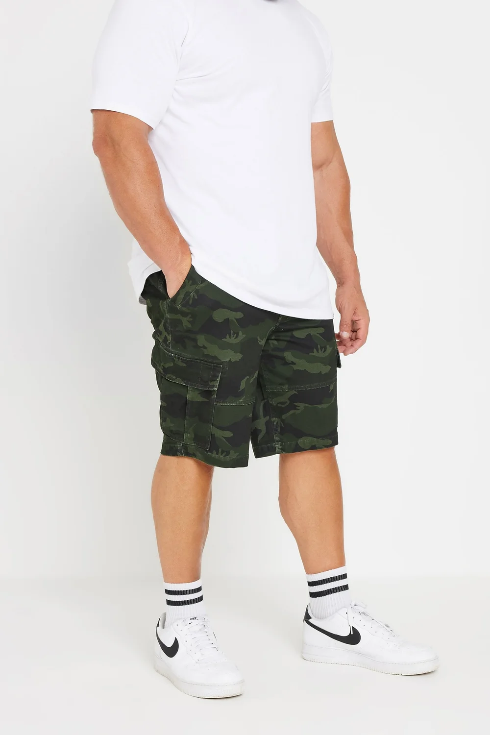 BadRhino Big & Tall Green Camo Cargo Shorts - 50 W Image 2