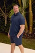 BadRhino Navy Blue Cotton Linen Mix Shorts - 4XL Image 1