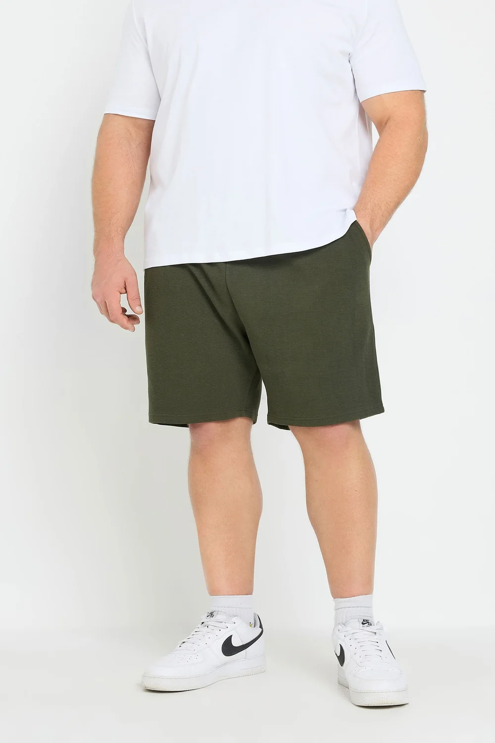 BadRhino Khaki Green Ribbed Shorts - XXL Image 1