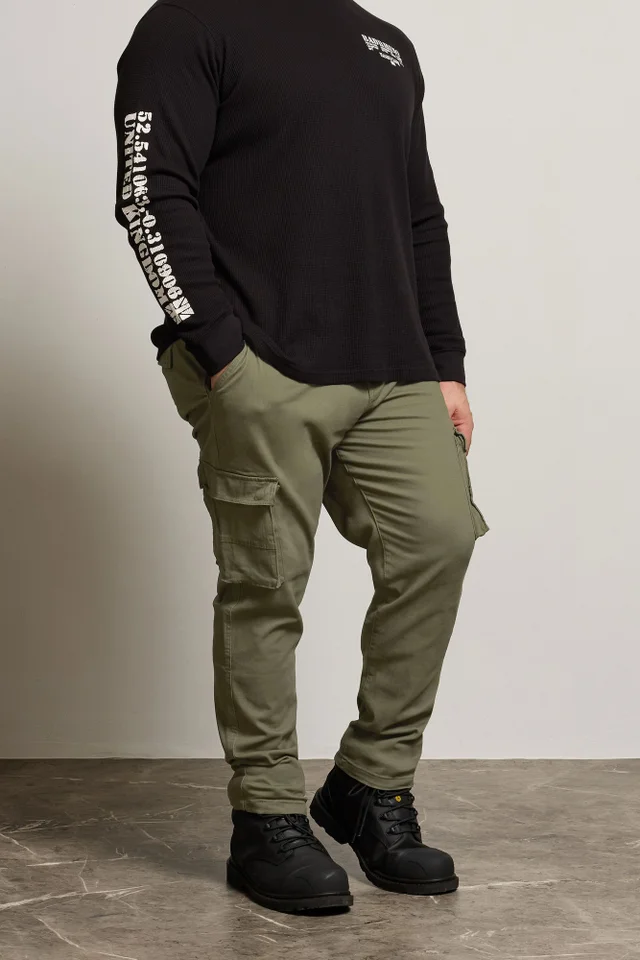 BadRhino Khaki Green Stretch Cargo Trousers